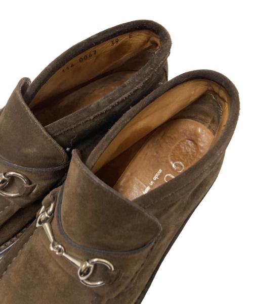 GUCCI（グッチ）GUCCI (グッチ) スウェードホースビットローファー ブラウン サイズ:39Eの古着・服飾アイテム