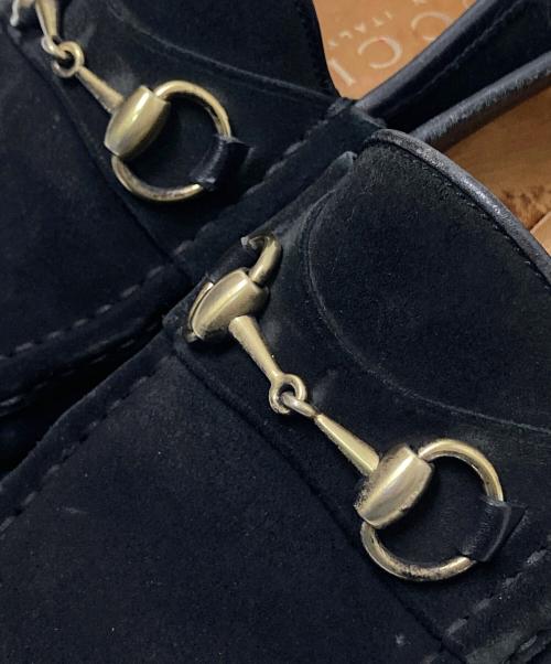GUCCI（グッチ）GUCCI (グッチ) スウェードホースビットローファー ブラック サイズ:39Eの古着・服飾アイテム