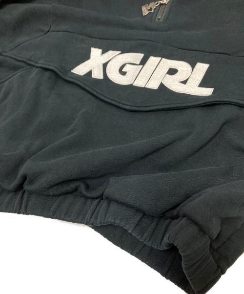 STARTER BLACK LABEL（スターターブラックレーベル）STARTER BLACK LABEL (スターターブラックレーベル) X-GIRL (エックスガール) ハーフジップパーカー ブラック サイズ:1の古着・服飾アイテム