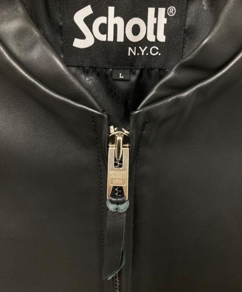 Schott（ショット）Schott (ショット) ガレージレザージャケット ブラック サイズ:Ｌの古着・服飾アイテム