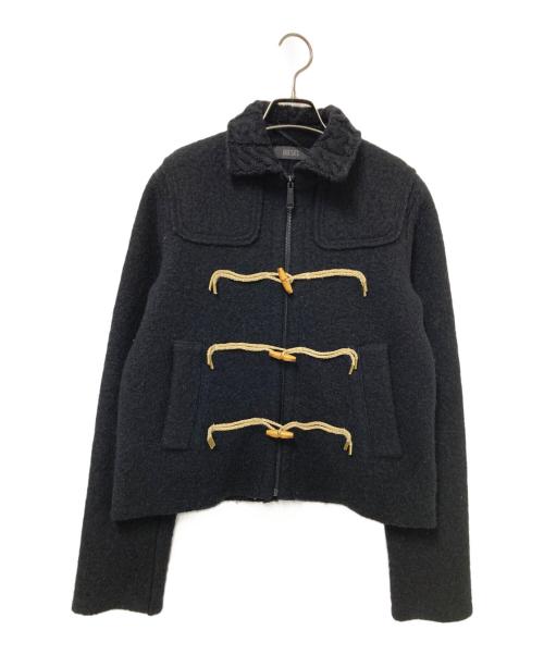 DIESEL（ディーゼル）DIESEL (ディーゼル) ウールダッフルジャケット ブラック サイズ:Sの古着・服飾アイテム