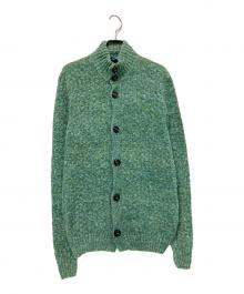 Drumohr（ドルモア）の古着「コットンリネンハイネックカーディガン」｜グリーン