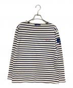 SAINT JAMESセントジェームス）の古着「バスクシャツ」｜ホワイト×ネイビー