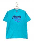 stussyステューシー）の古着「90‘SプリントTシャツ」｜ブルー