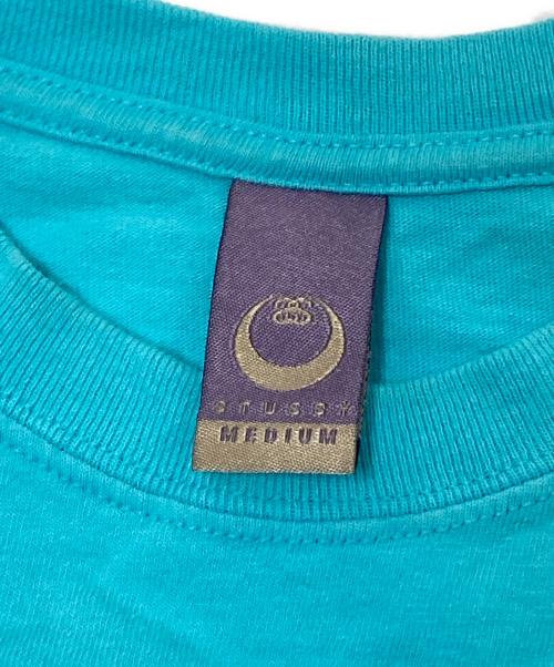 stussy（ステューシー）stussy (ステューシー) 90‘SプリントTシャツ ブルー サイズ:Mの古着・服飾アイテム