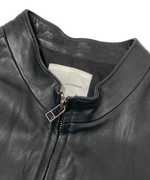 STUDIOUS（ステュディオス）STUDIOUS (ステュディオス) シープレザージャケット ブラック サイズ:Mの古着・服飾アイテム