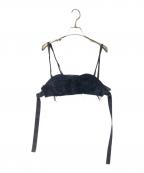 MAISON SPECIALメゾンスペシャル）の古着「サイドスリット フリンジ ビスチェ」｜ブラック
