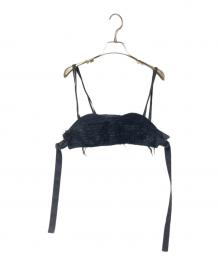 MAISON SPECIAL（メゾンスペシャル）の古着「サイドスリット フリンジ ビスチェ」｜ブラック