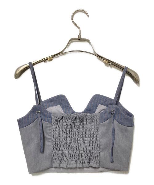 Ameri（アメリ）Ameri (アメリ) WAVE LINE SHORT BUSTIER グレー サイズ:Sの古着・服飾アイテム