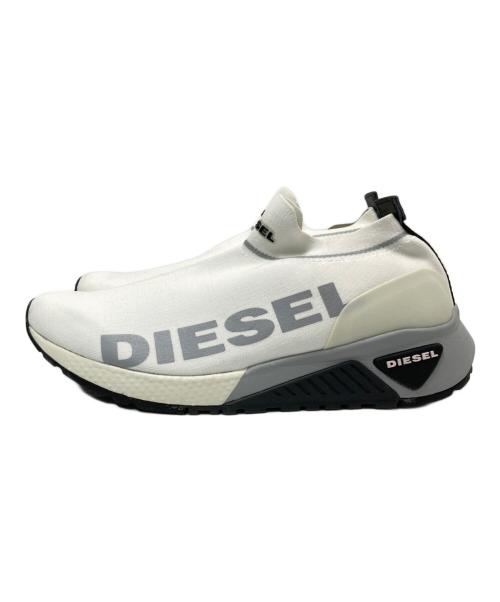 DIESEL（ディーゼル）DIESEL (ディーゼル) アスレジャー ニット ロゴ スニーカー ホワイト サイズ:28.0cmの古着・服飾アイテム