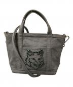 maison kitsuneメゾンキツネ）の古着「FOX HEAD MINI TOTE」｜グレー