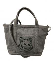 maison kitsune（メゾンキツネ）の古着「FOX HEAD MINI TOTE」｜グレー