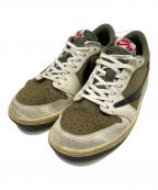 NIKE×Travis Scottナイキ×トラヴィススコット）の古着「ローカットスニーカー」｜オリーブ×ホワイト
