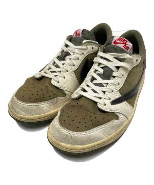 NIKE（ナイキ）NIKE (ナイキ) Travis Scott (トラヴィススコット) ローカットスニーカー オリーブ×ホワイト サイズ:27.5cmの古着・服飾アイテム
