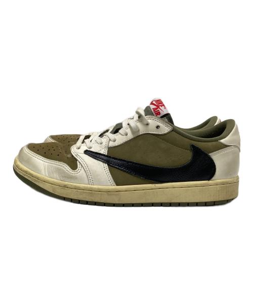 NIKE（ナイキ）NIKE (ナイキ) Travis Scott (トラヴィススコット) ローカットスニーカー オリーブ×ホワイト サイズ:27.5cmの古着・服飾アイテム