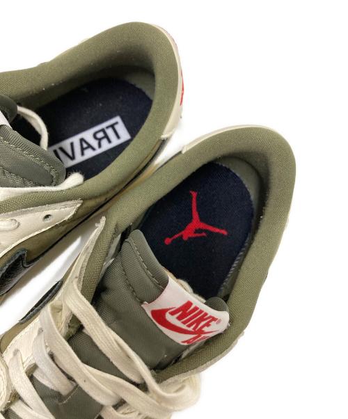 NIKE（ナイキ）NIKE (ナイキ) Travis Scott (トラヴィススコット) ローカットスニーカー オリーブ×ホワイト サイズ:27.5cmの古着・服飾アイテム