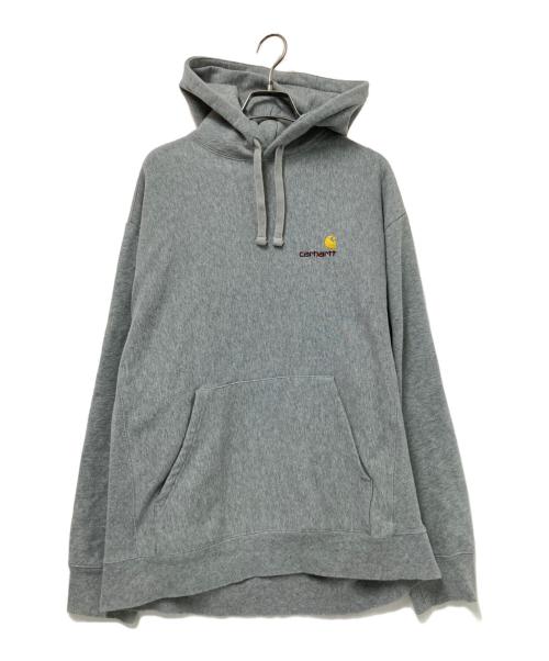 Carhartt WIP（カーハート ワーク イン プログレス）Carhartt WIP (カーハート ワーク イン プログレス) HOODED AMERICAN SCRIPT SWEAT SHIRT グレー サイズ: Lの古着・服飾アイテム