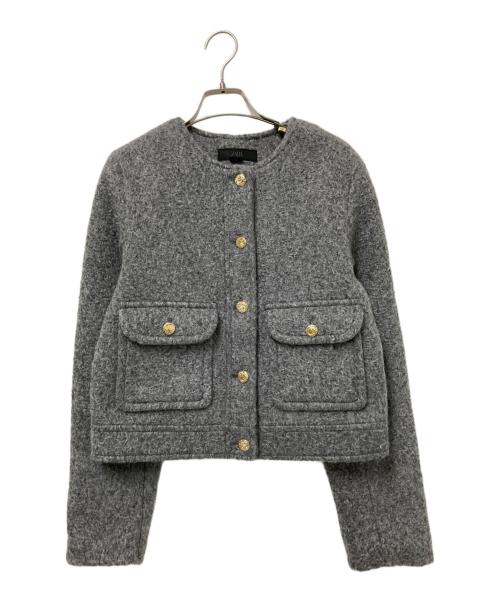 ZARA（ザラ）ZARA (ザラ) ノーカラージャケット グレー サイズ:XSの古着・服飾アイテム
