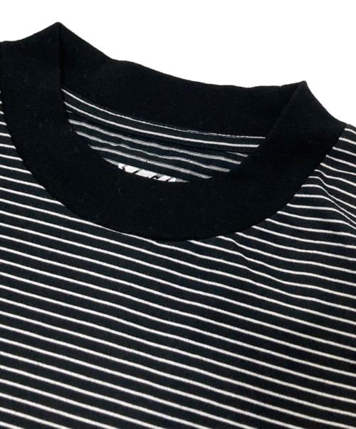 is-ness（イズネス）is-ness (イズネス) BALLOON STRIPES T SHIRT ブラック×ホワイト サイズ:Lの古着・服飾アイテム