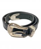 TORY LEATHERトリーレザー）の古着「レザービットベルト」｜ブラック