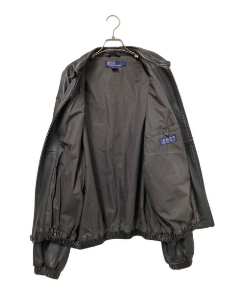 POLO RALPH LAUREN（ポロ・ラルフローレン）POLO RALPH LAUREN (ポロ・ラルフローレン) レザースイングトップ ブラック サイズ:Lの古着・服飾アイテム