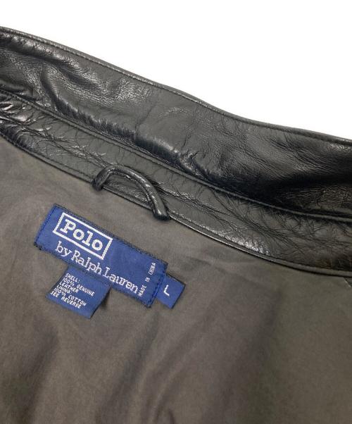 POLO RALPH LAUREN（ポロ・ラルフローレン）POLO RALPH LAUREN (ポロ・ラルフローレン) レザースイングトップ ブラック サイズ:Lの古着・服飾アイテム