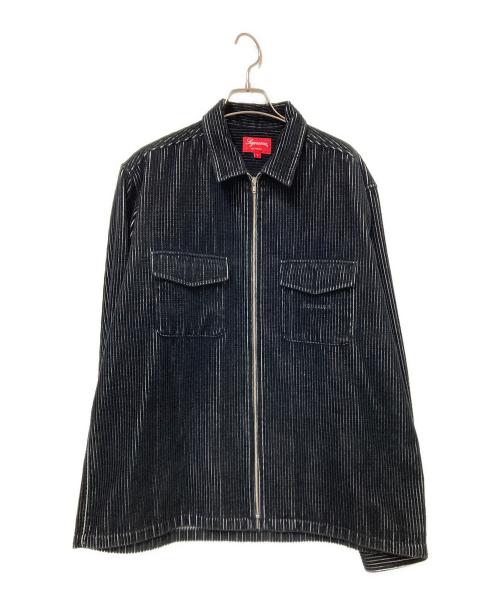 SUPREME（シュプリーム）SUPREME (シュプリーム) 2-Tone Corduroy Zip Up Shirt ブラック サイズ:Lの古着・服飾アイテム