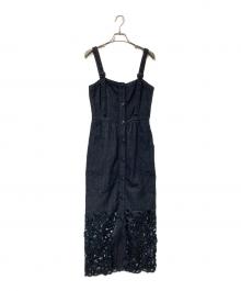 Ameri（アメリ）の古着「CUT WORK INDIGO DRESS」｜グレー