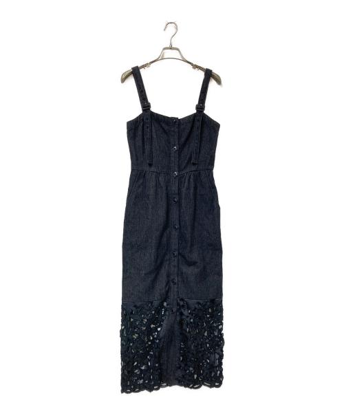 Ameri（アメリ）Ameri (アメリ) CUT WORK INDIGO DRESS グレー サイズ:Sの古着・服飾アイテム