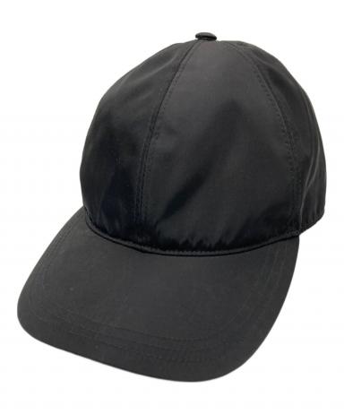 中古・古着通販】PRADA (プラダ) 三角ロゴプレートキャップ ブラック