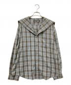 Candy Stripperキャンディーストリッパー）の古着「SAILOR CHECK SHIRT」｜ブルー×ベージュ