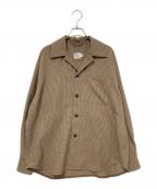 Traditional Weatherwearトラディショナルウェザーウェア）の古着「オープンカラーシャツ」｜ベージュ×ブラウン