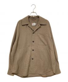Traditional Weatherwear（トラディショナルウェザーウェア）の古着「オープンカラーシャツ」｜ベージュ×ブラウン