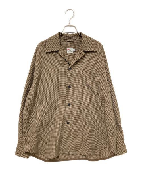Traditional Weatherwear（トラディショナルウェザーウェア）Traditional Weatherwear (トラディショナルウェザーウェア) オープンカラーシャツ ベージュ×ブラウン サイズ:XSの古着・服飾アイテム