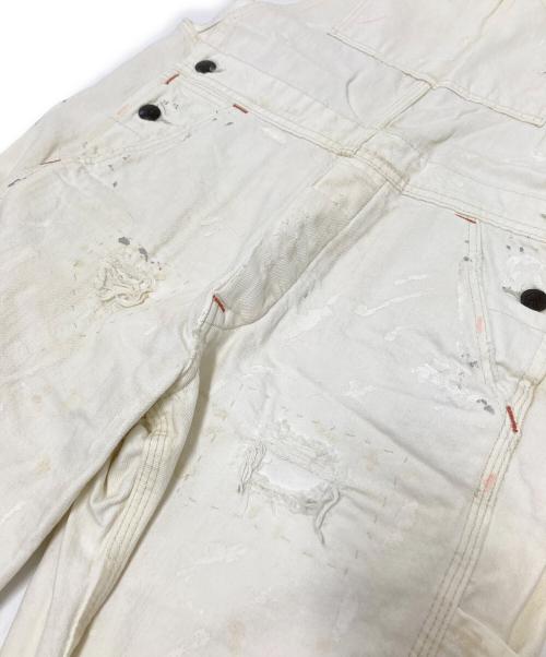 POLO RALPH LAUREN（ポロ・ラルフローレン）POLO RALPH LAUREN (ポロ・ラルフローレン) ダメージ加工デニムオールインワン ホワイト サイズ:XSの古着・服飾アイテム