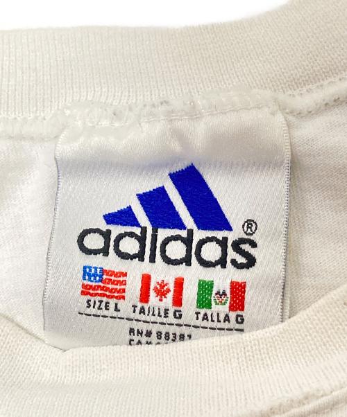 adidas（アディダス）adidas (アディダス) ロゴ刺繍Tシャツ ホワイト サイズ:US:Lの古着・服飾アイテム