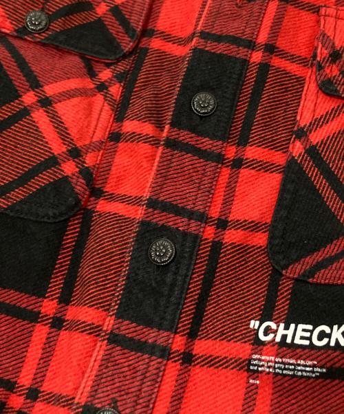 OFFWHITE（オフホワイト）OFFWHITE (オフホワイト) CHECK SHIRT レッド×ブラック サイズ:Sの古着・服飾アイテム
