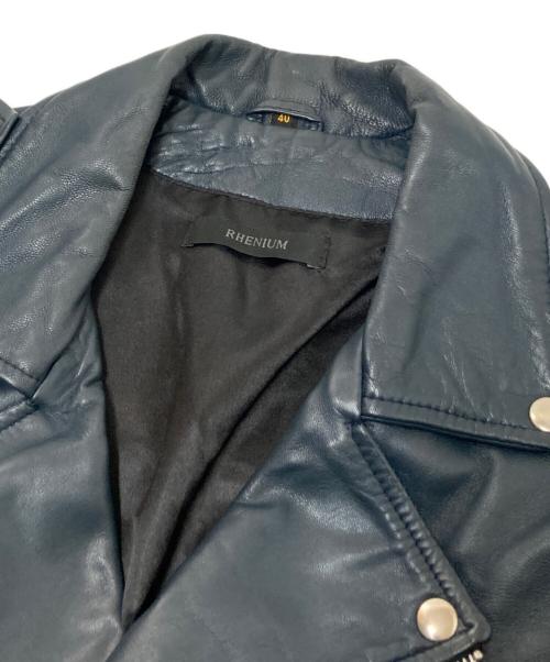 RHENIUM（レニウム）RHENIUM (レニウム) レザーライダースジャケット ネイビー サイズ:40の古着・服飾アイテム
