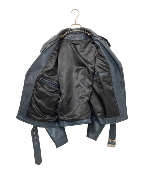 RHENIUM（レニウム）RHENIUM (レニウム) レザーライダースジャケット ネイビー サイズ:40の古着・服飾アイテム