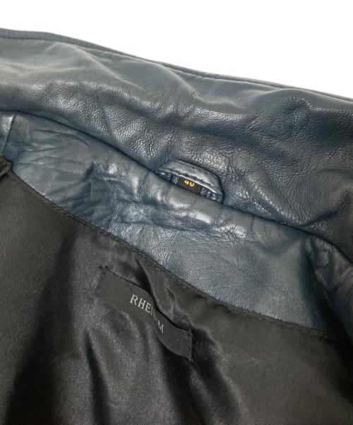 RHENIUM（レニウム）RHENIUM (レニウム) レザーライダースジャケット ネイビー サイズ:40の古着・服飾アイテム