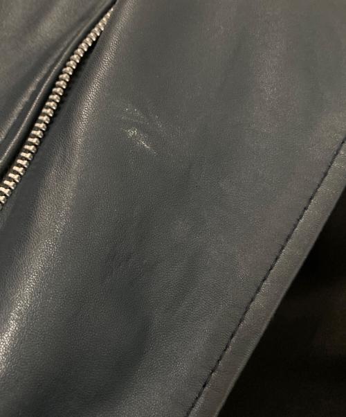 RHENIUM（レニウム）RHENIUM (レニウム) レザーライダースジャケット ネイビー サイズ:40の古着・服飾アイテム