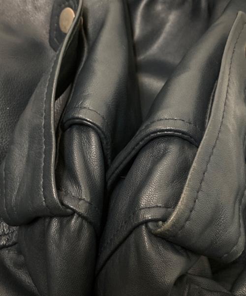 RHENIUM（レニウム）RHENIUM (レニウム) レザーライダースジャケット ネイビー サイズ:40の古着・服飾アイテム
