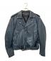RHENIUM（レニウム）の古着「レザーライダースジャケット」｜ネイビー