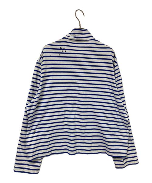 OUR LEGACY（アワーレガシー）OUR LEGACY (アワーレガシー) Shrunken Fullzip Polo ホワイト×ブルー サイズ:48の古着・服飾アイテム