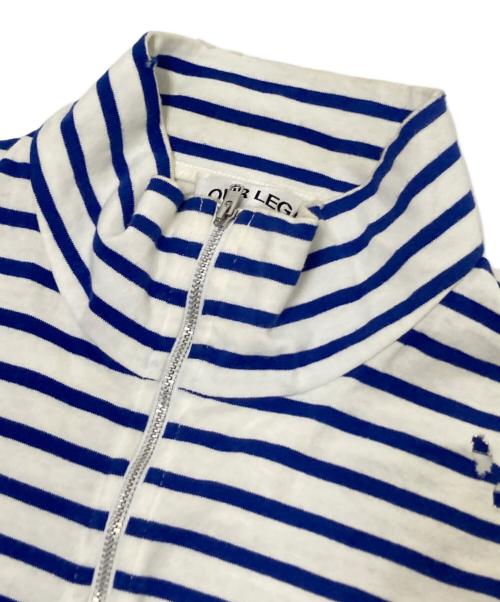 OUR LEGACY（アワーレガシー）OUR LEGACY (アワーレガシー) Shrunken Fullzip Polo ホワイト×ブルー サイズ:48の古着・服飾アイテム