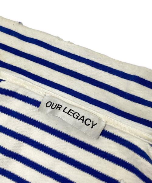 OUR LEGACY（アワーレガシー）OUR LEGACY (アワーレガシー) Shrunken Fullzip Polo ホワイト×ブルー サイズ:48の古着・服飾アイテム