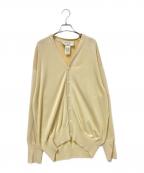 OLDE HOMESTEADERオールド ホームステッダー）の古着「SILK PLAIN STICH V NECK CARDIGAN」｜ベージュ