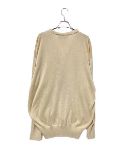 OLDE HOMESTEADER（オールド ホームステッダー）OLDE HOMESTEADER (オールド ホームステッダー) SILK PLAIN STICH V NECK CARDIGAN ベージュ サイズ:10の古着・服飾アイテム