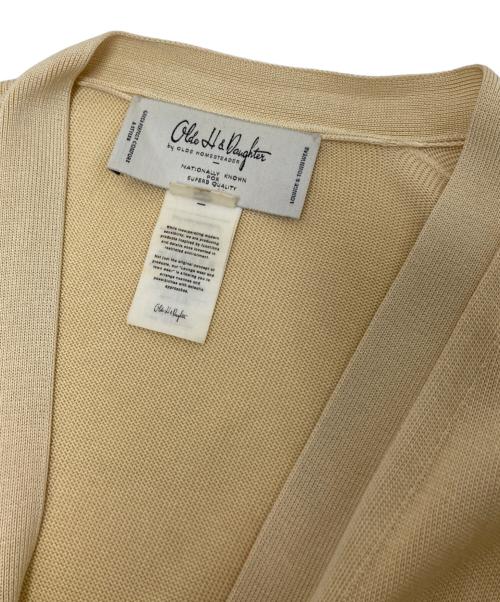 OLDE HOMESTEADER（オールド ホームステッダー）OLDE HOMESTEADER (オールド ホームステッダー) SILK PLAIN STICH V NECK CARDIGAN ベージュ サイズ:10の古着・服飾アイテム
