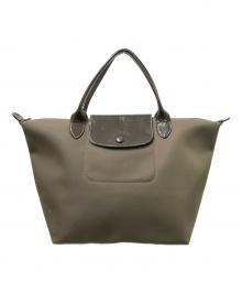 LONGCHAMP（ロンシャン）の古着「ルプリアージュエナメルハンドルバッグ」｜ブラウン
